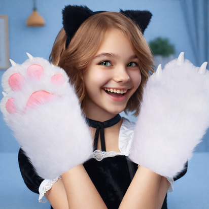 Realistic Furry Paw Gloves