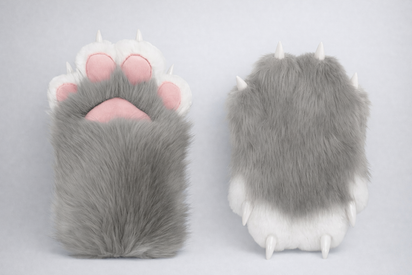 Realistic Furry Paw Gloves