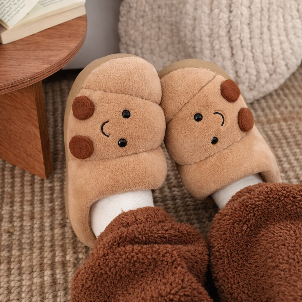 Croissant Plush Slippers