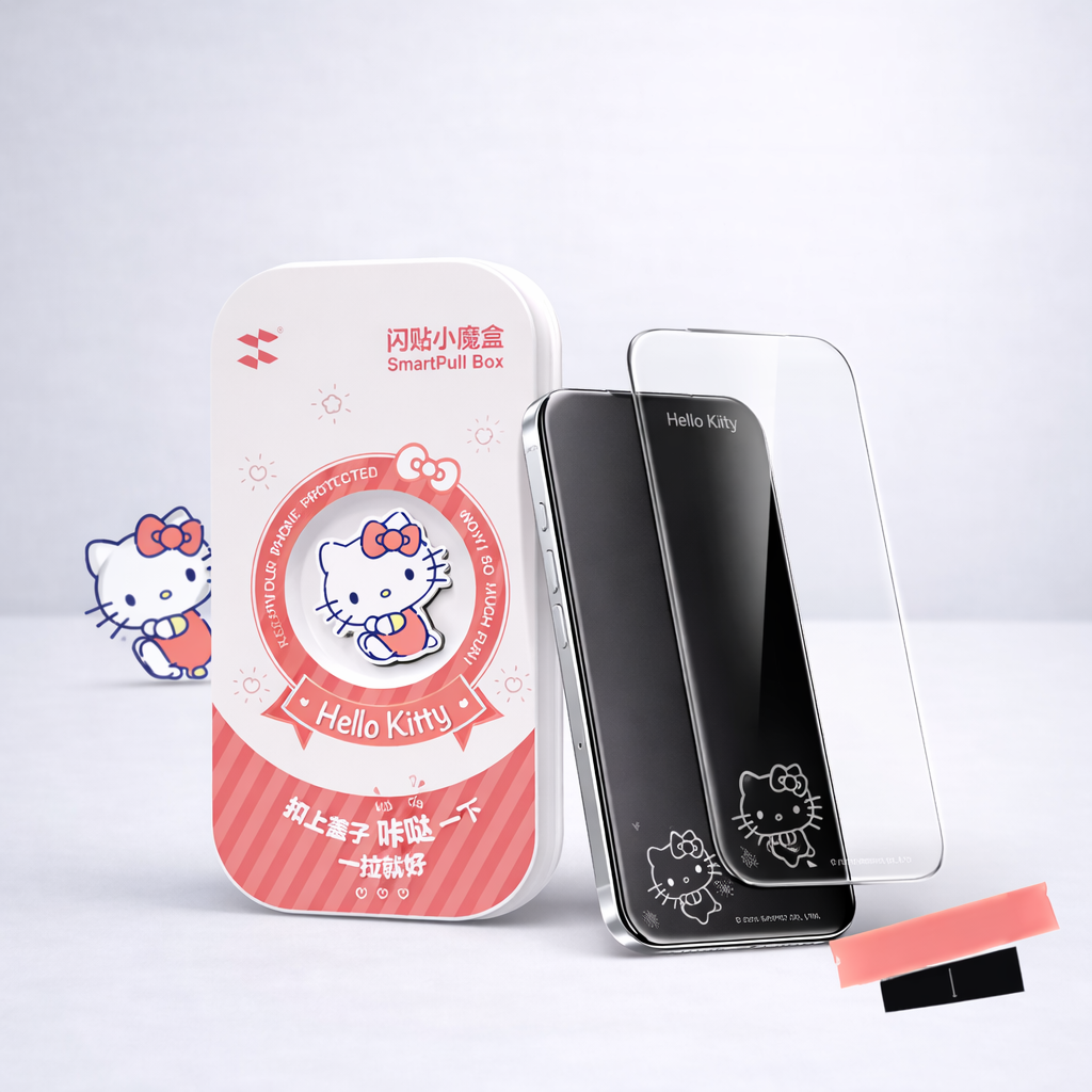Sanrio Tempered Glass Screen Protector with SmartPull Box