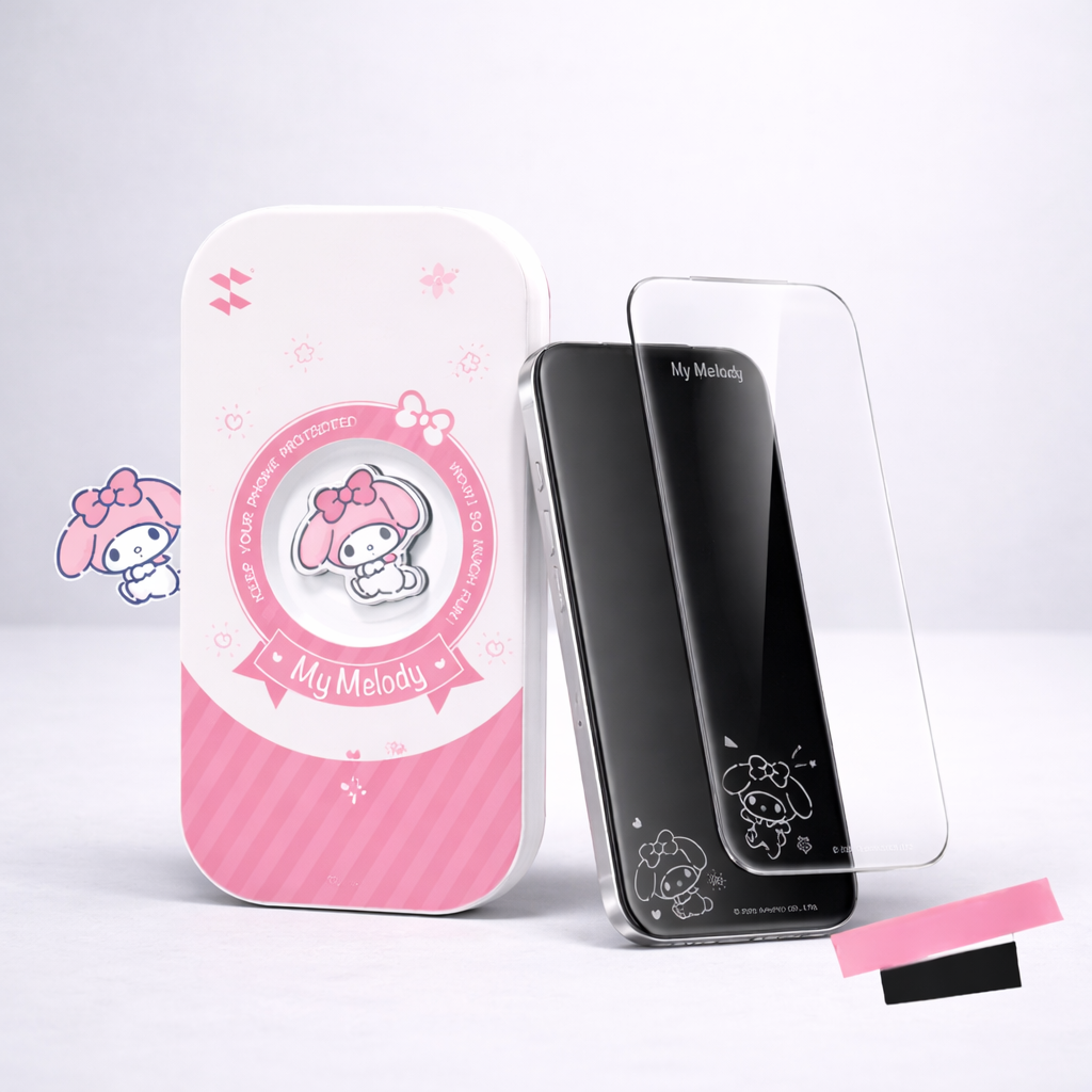 Sanrio Tempered Glass Screen Protector with SmartPull Box