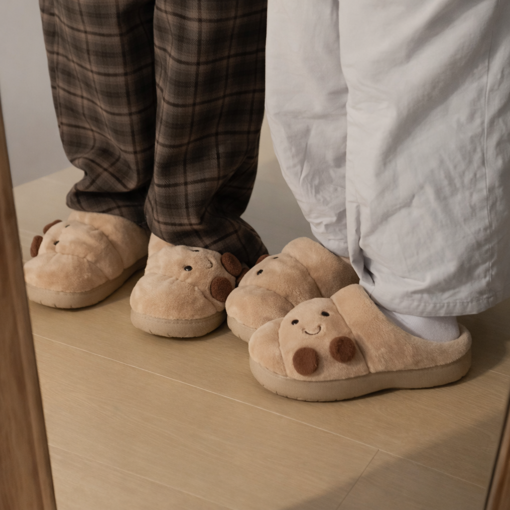Croissant Plush Slippers