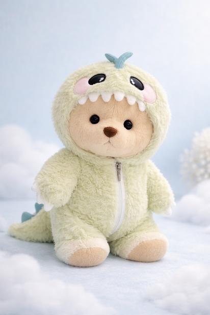 Plush Teddy with Dino Costume