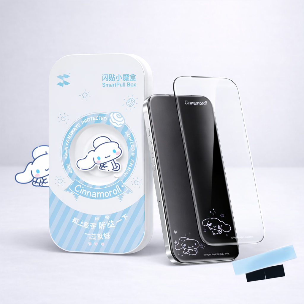 Sanrio Tempered Glass Screen Protector with SmartPull Box