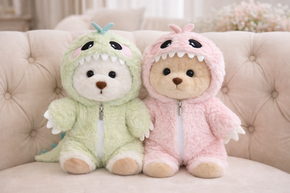 Plush Teddy with Dino Costume