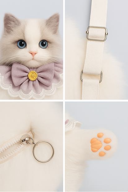 PawsyGram™ CuddleCat Plush Shoulder Bag