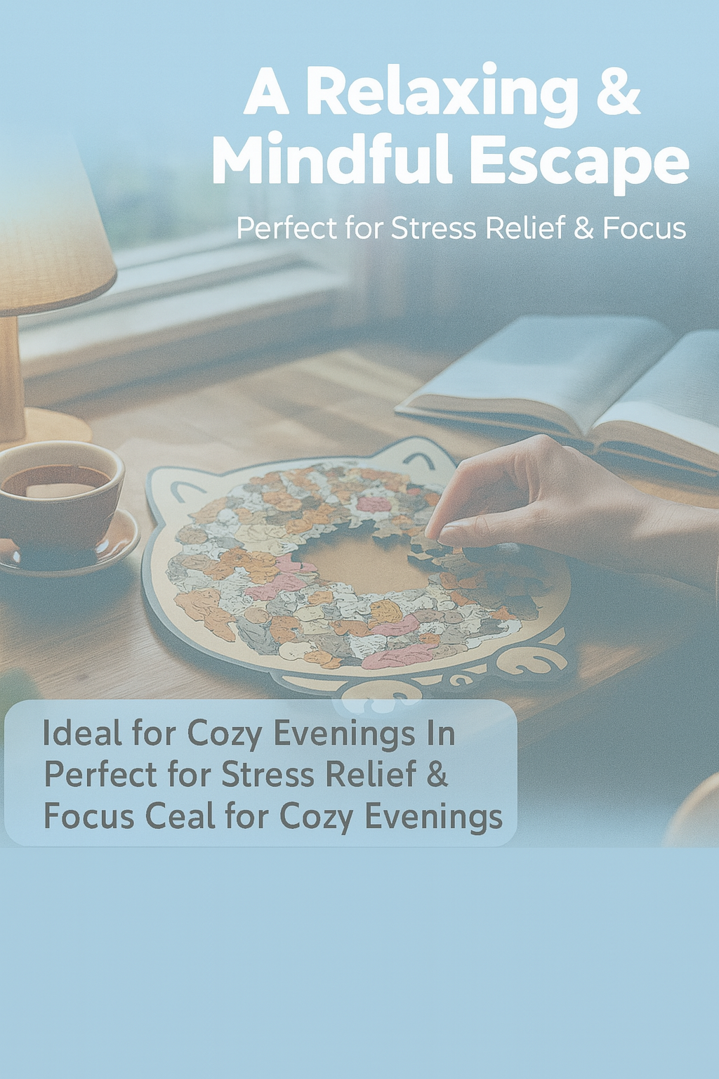 Cat Shaped Wooden Jigsaw Puzzle- Screen-Free Fun & Elegant Home Décor