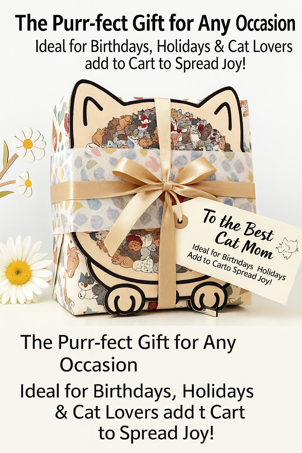 Cat Shaped Wooden Jigsaw Puzzle- Screen-Free Fun & Elegant Home Décor