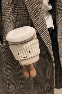 Plush Cup Holder Crossbody Bag