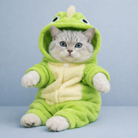 Cozy Dino Pet Costume – Soft Green Dinosaur Outfit for Cats & Small Dogs