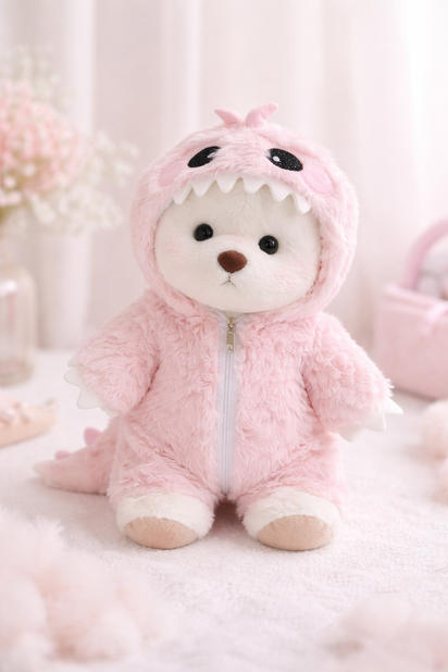 Plush Teddy with Dino Costume