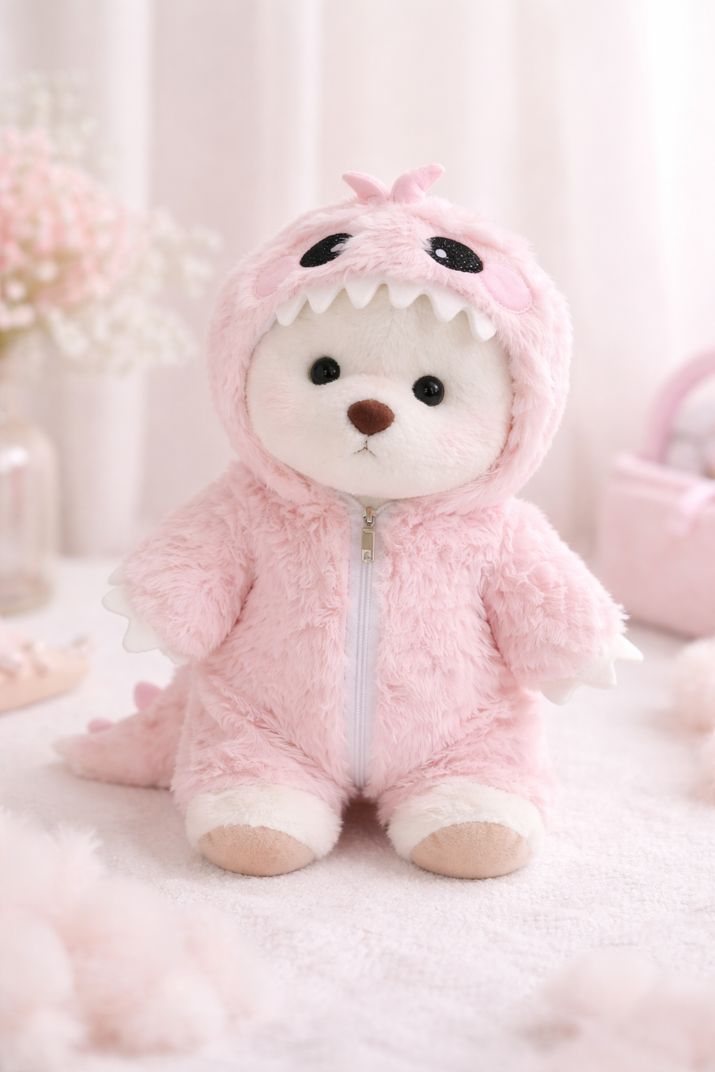 Plush Teddy with Dino Costume