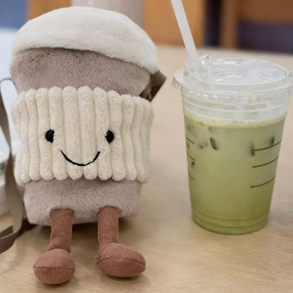 Plush Cup Holder Crossbody Bag