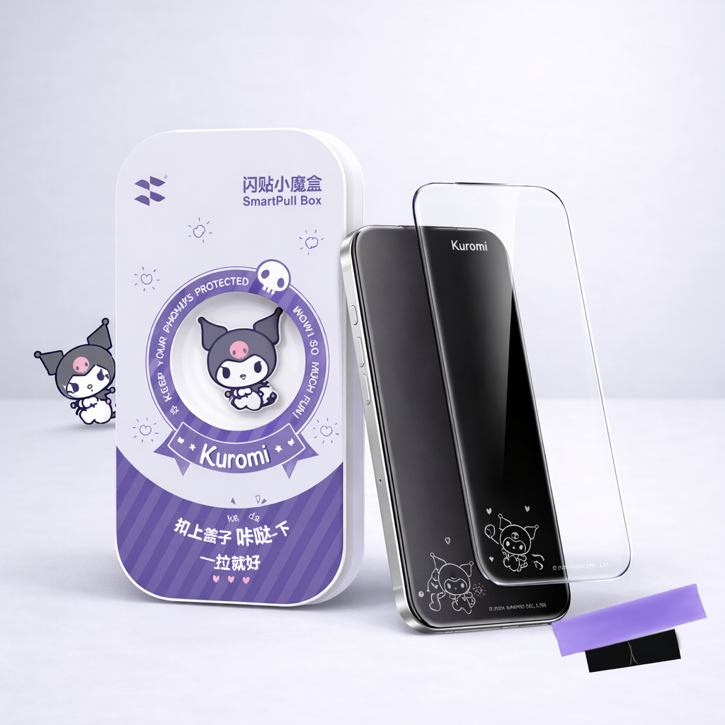 Sanrio Tempered Glass Screen Protector with SmartPull Box